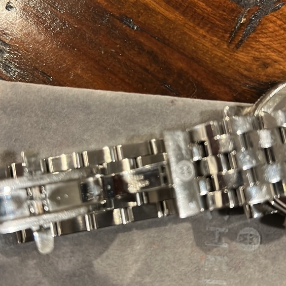Michele Diamond sephier watch w/RARE pink face watch. In very good condition. main image 2